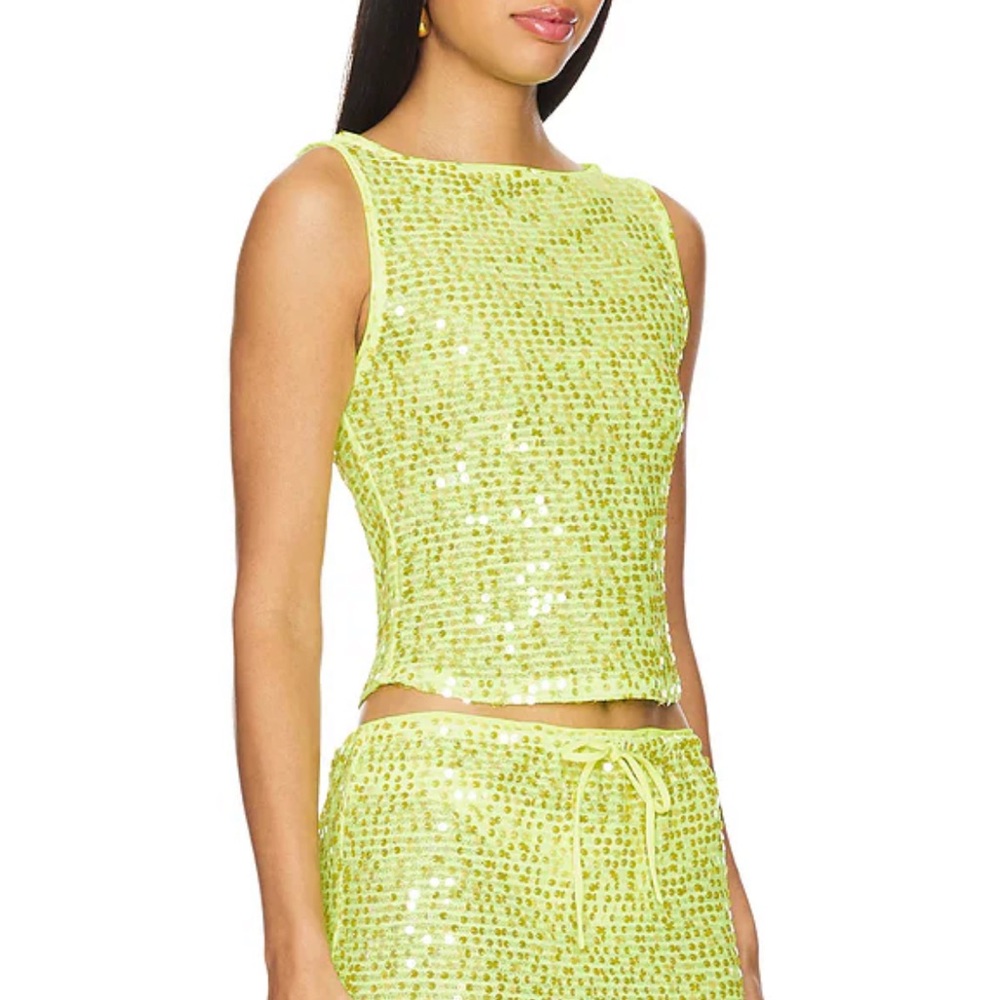 Green sequin Lovers and Friends Top